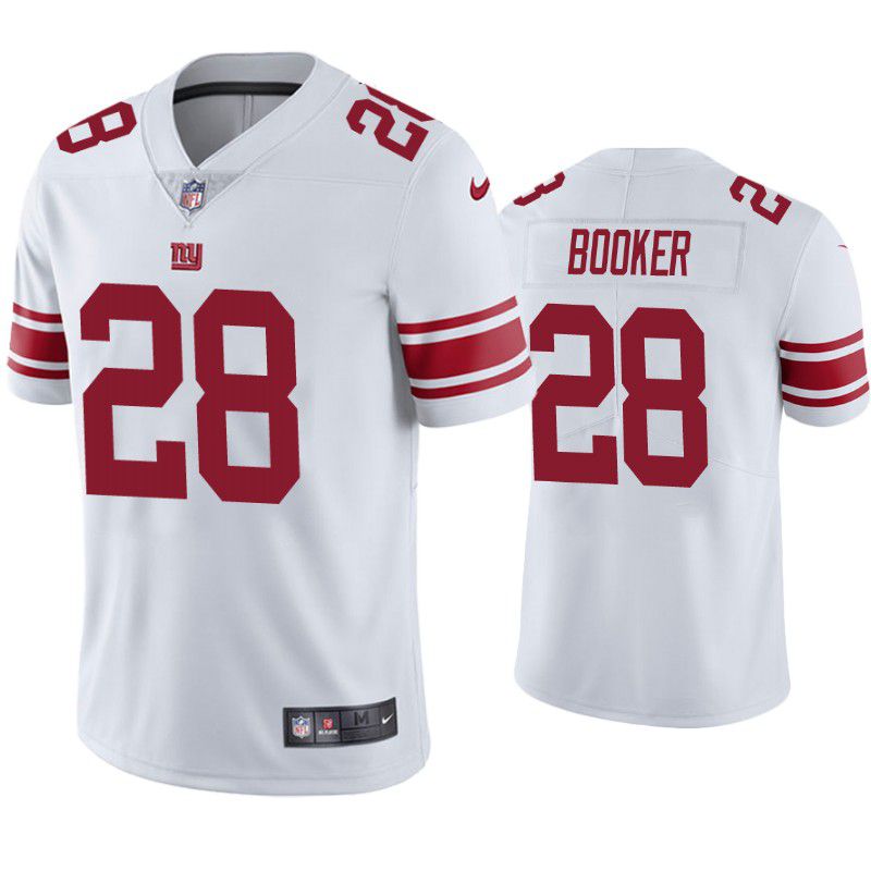 Men New York Giants #28 Devontae Booker Nike White Vapor Limited NFL Jersey